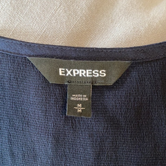 Express Navy Twist Front Blouse - Picture 4 of 5